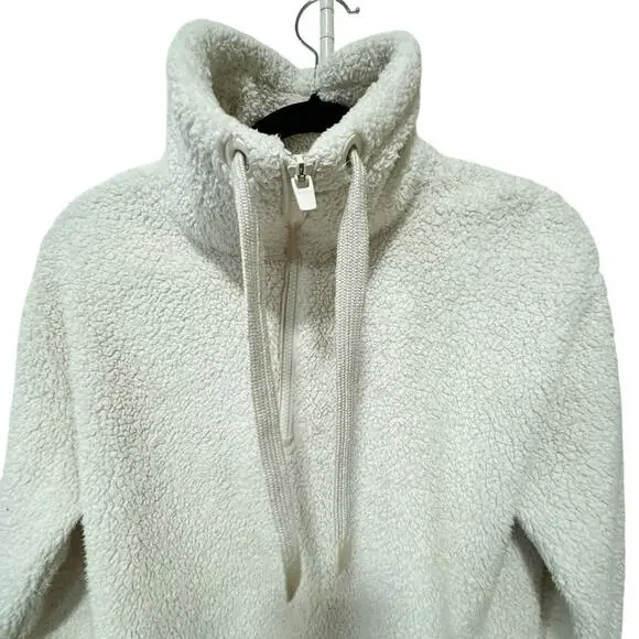 Athleta Talus Sherpa Half Zip Pullover Ivory Cream Small - Picture 5 of 8